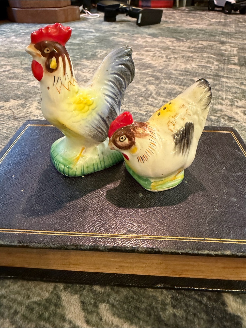 Vintage Shafford rooster and hen salt and pepper shakers